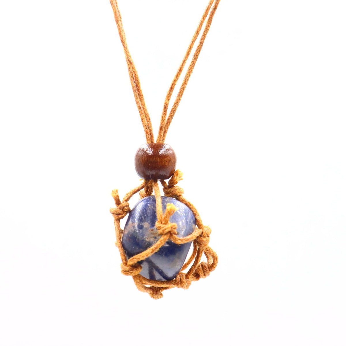 Hand-woven Niche Natural Stone Crystal Mesh Bag Pendants