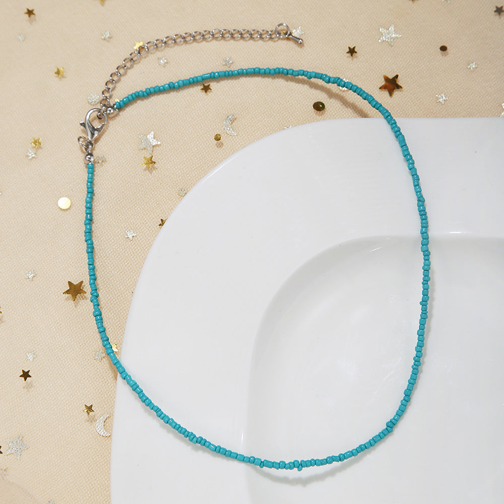 Women's Small Beads Beaded Girly Style Rainbow Necklaces