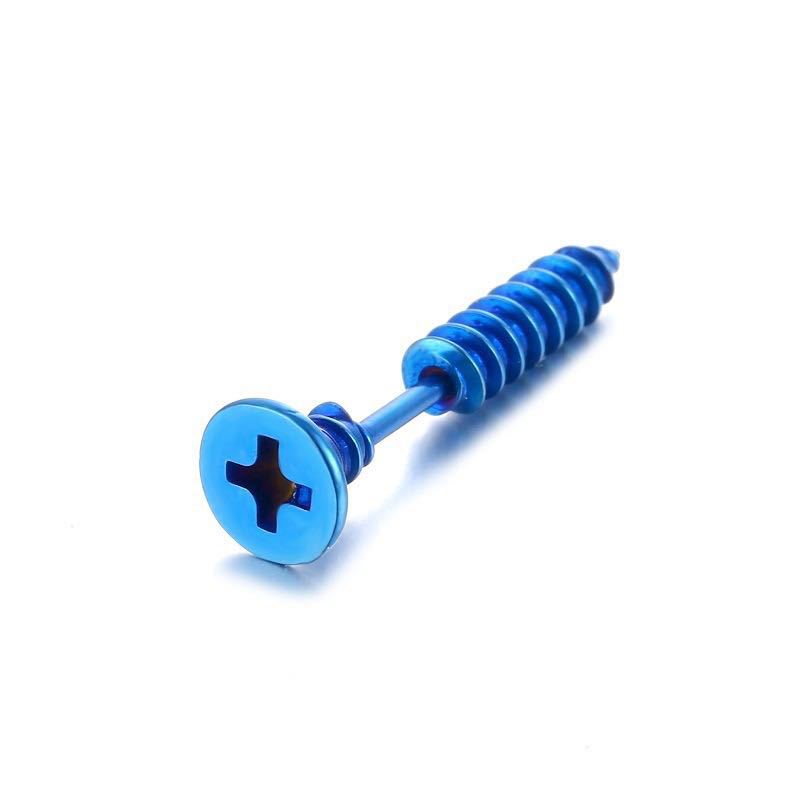 Classy Stainless Steel Cross Screw Piercing Rings