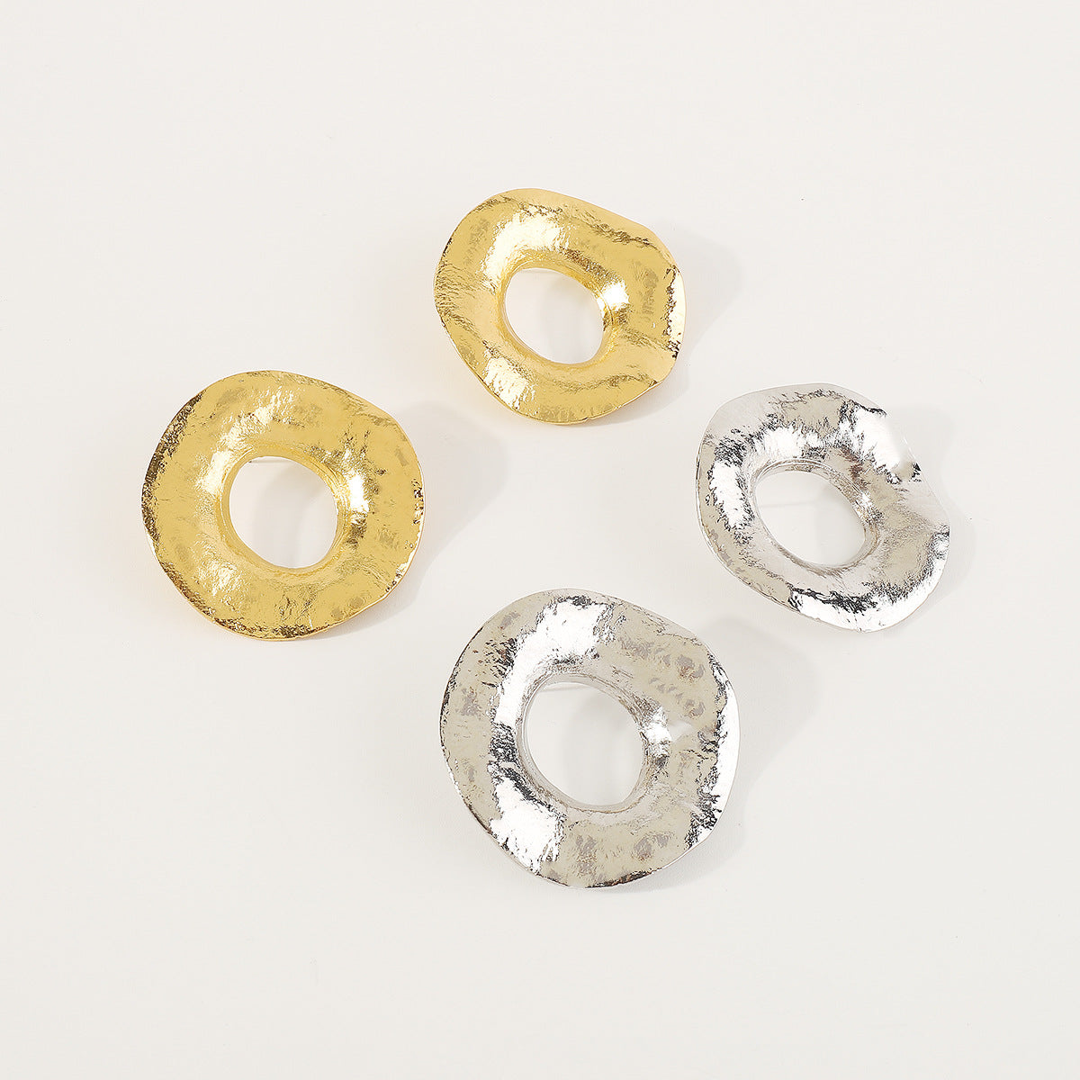 Large Circle Creative Alloy Irregular Geometric Frosty Earrings