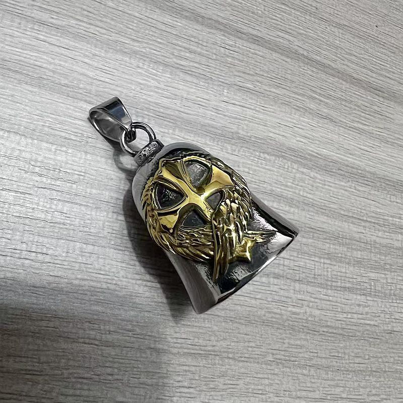 Steel Casting Polished Wings Cross Motorcycle Pendant