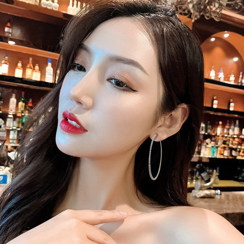 Women's Diamond Fashion Simple Elegant Korean Wear Super Shiny Temperament Personality Earrings