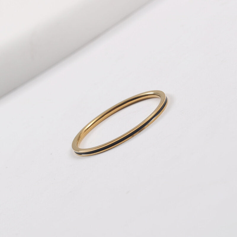 Very Fine Drip Titanium Steel Gold Rings
