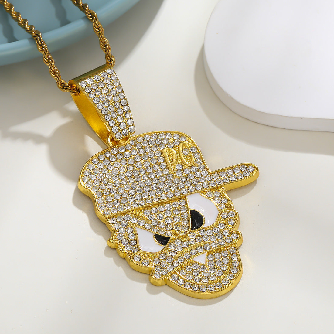 Style Full Diamond Baseball Cartoon Character Street Trend Necklaces
