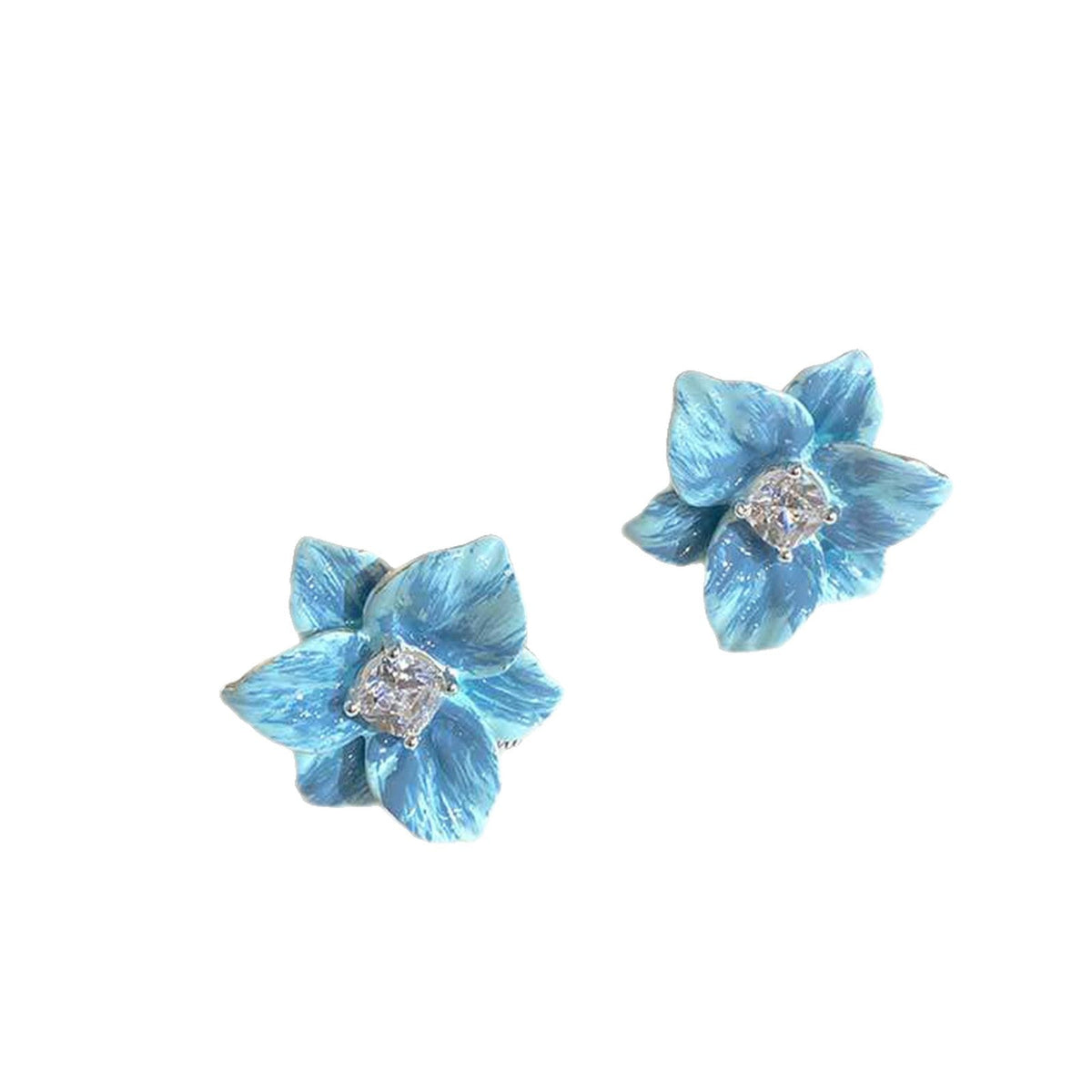 Oil Flower-de-luce Gentle Fresh French Elegant Summer Stud Earrings