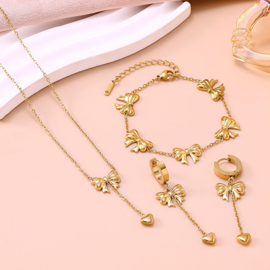 Fashion Tassel Light Luxury Bow Female Titanium Steel No Fading Bracelets