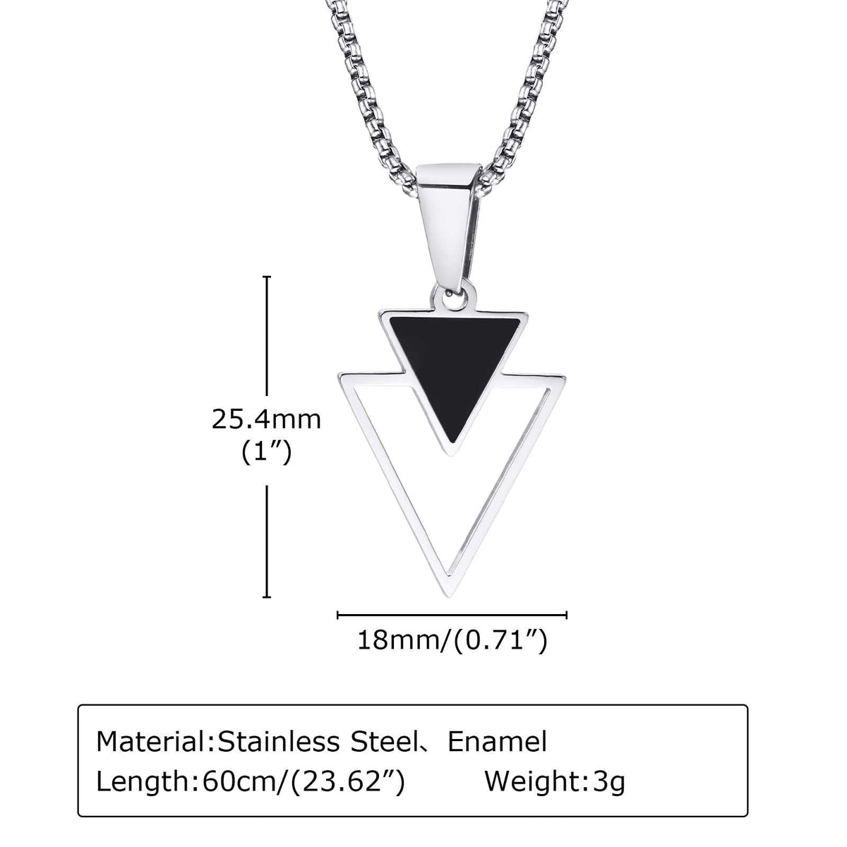 Men's Triangle Hip Hop Titanium Trendy Geometric Pendant