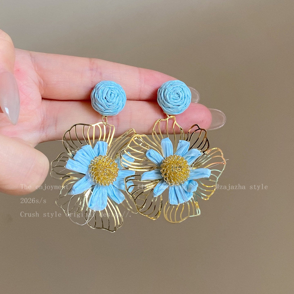 Style Flower Female Design High-grade Ear Giant Rings