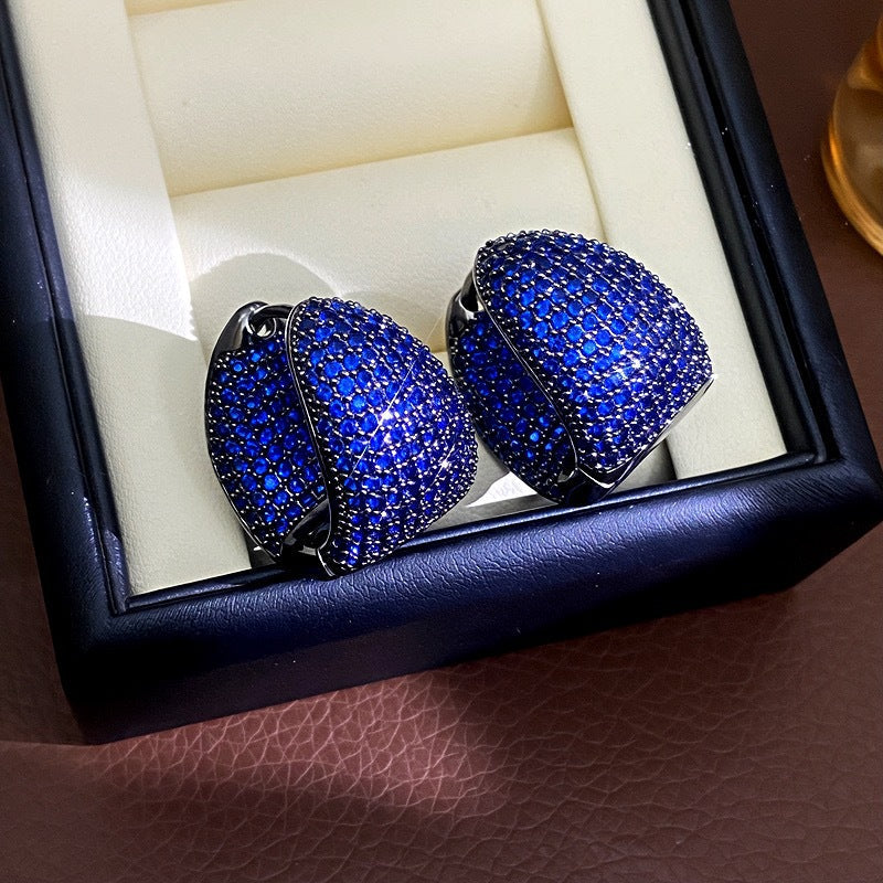 Women's Fashion Micro Inlaid Zircon Ear Clip Style Personality Earrings