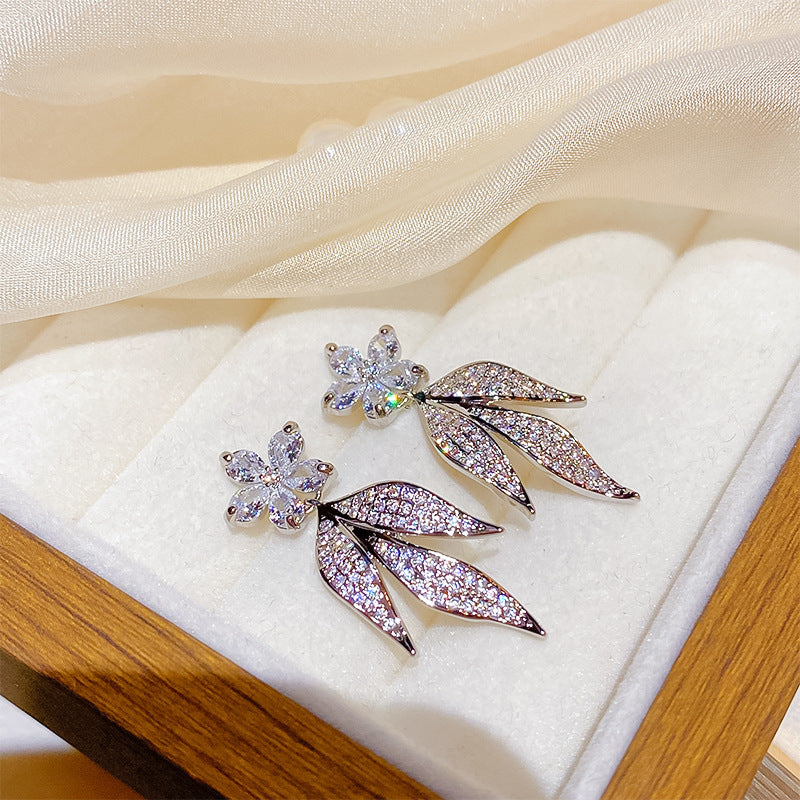 Flower Collection Real Gold Plating Quality Sweet Earrings