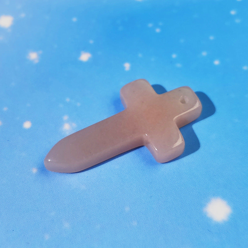 Cross South Africa Stone Crystal Agate Pendant