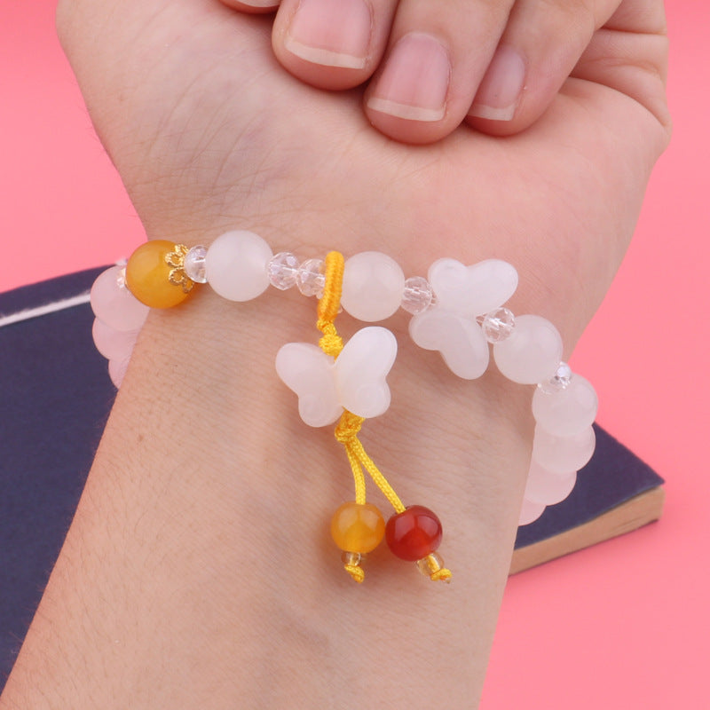 Candy Color Butterfly Beaded Female Imitation Bracelet