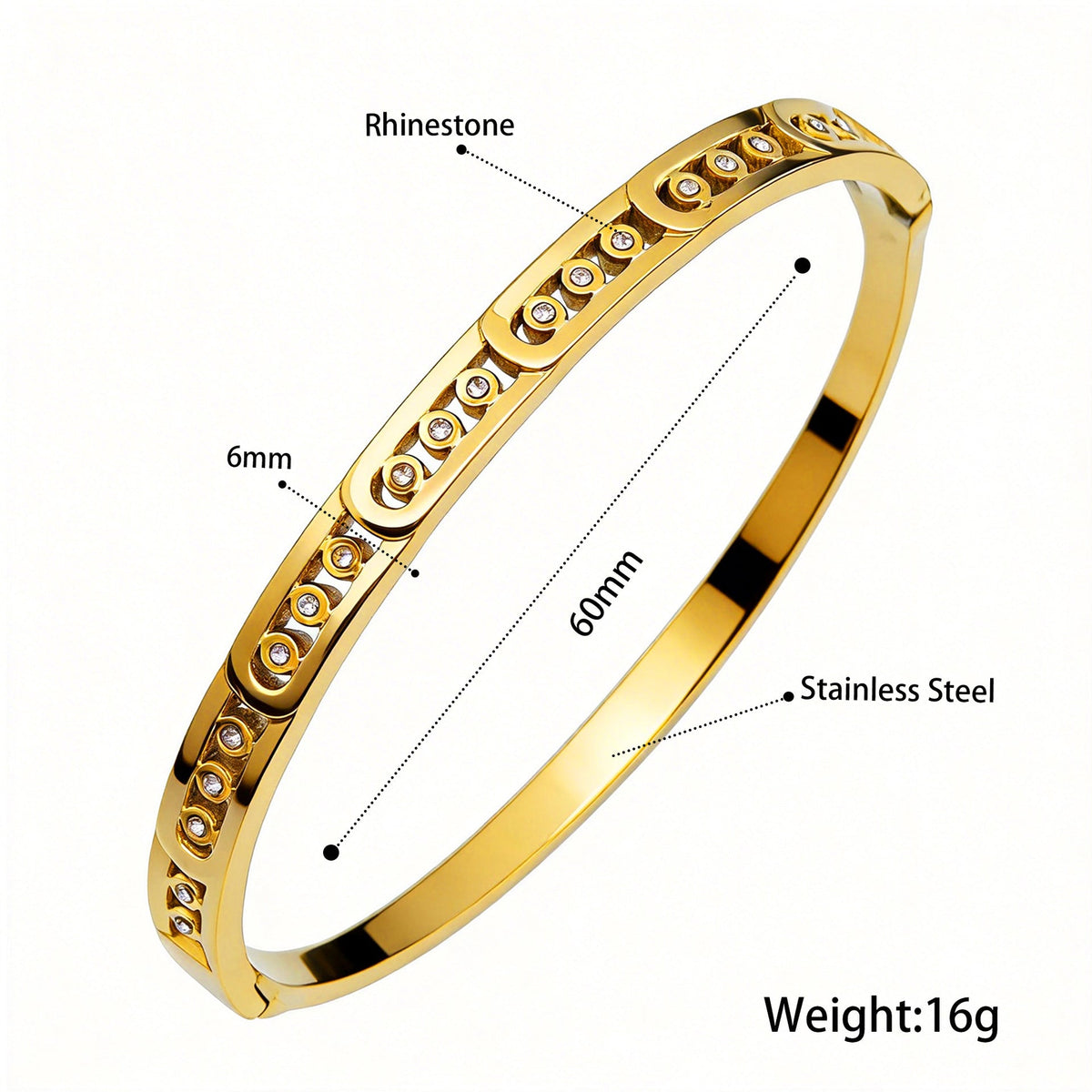 Open Stainless Steel Hydraulic Light Luxury High-grade Exaggerated Design Sense Bracelets