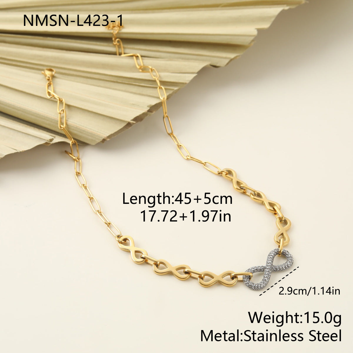 Steel Light Luxury Unlimited Symbol Full Diamond Jewelry Set