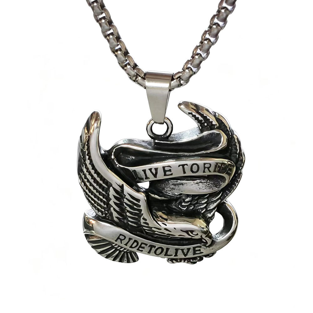 Men's Stainless Steel Wings U-shaped Hip Hop Pendant