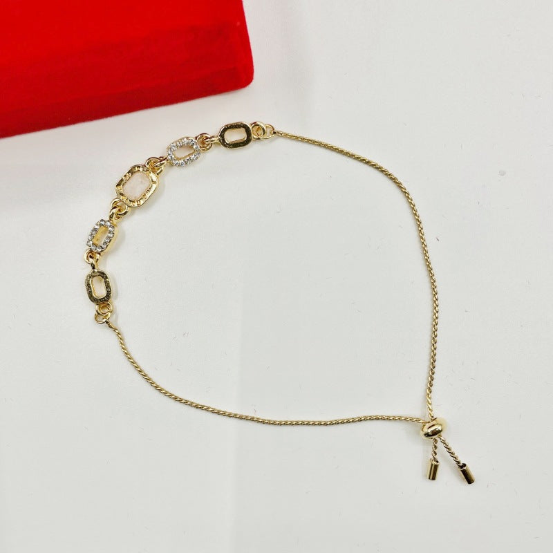 Oval Simple Rhinestone Style Niche Design Couple Bracelets