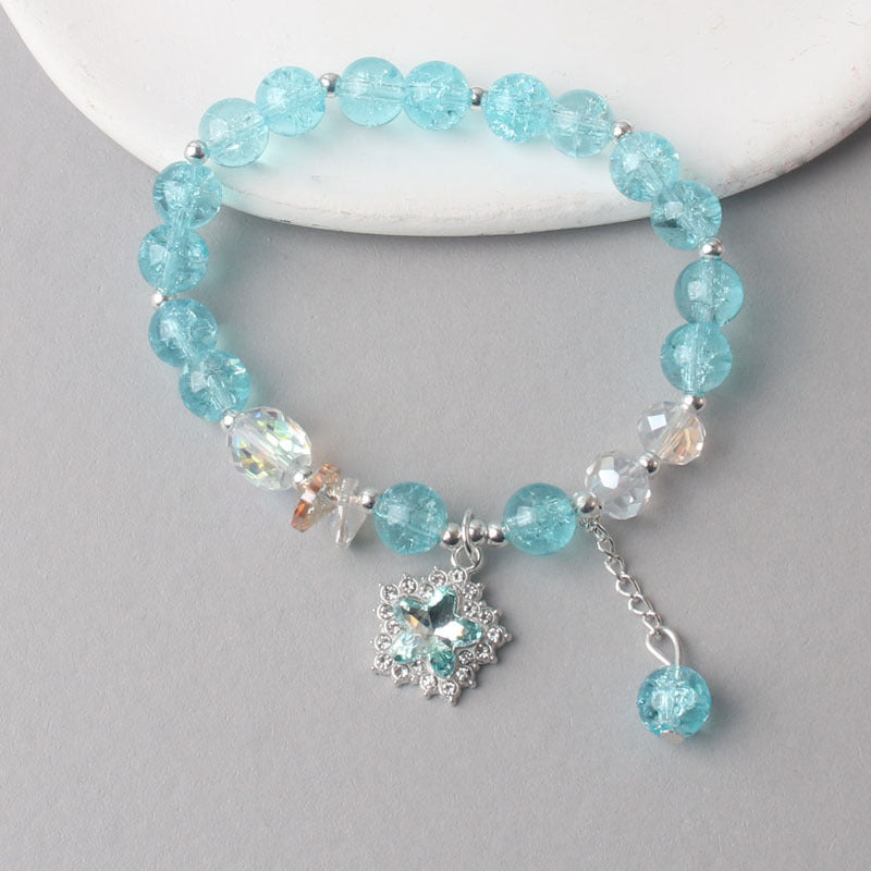 Cracked Cystal Five-pointed Star Female Minority Girlfriends Glaze Crystal Bracelets