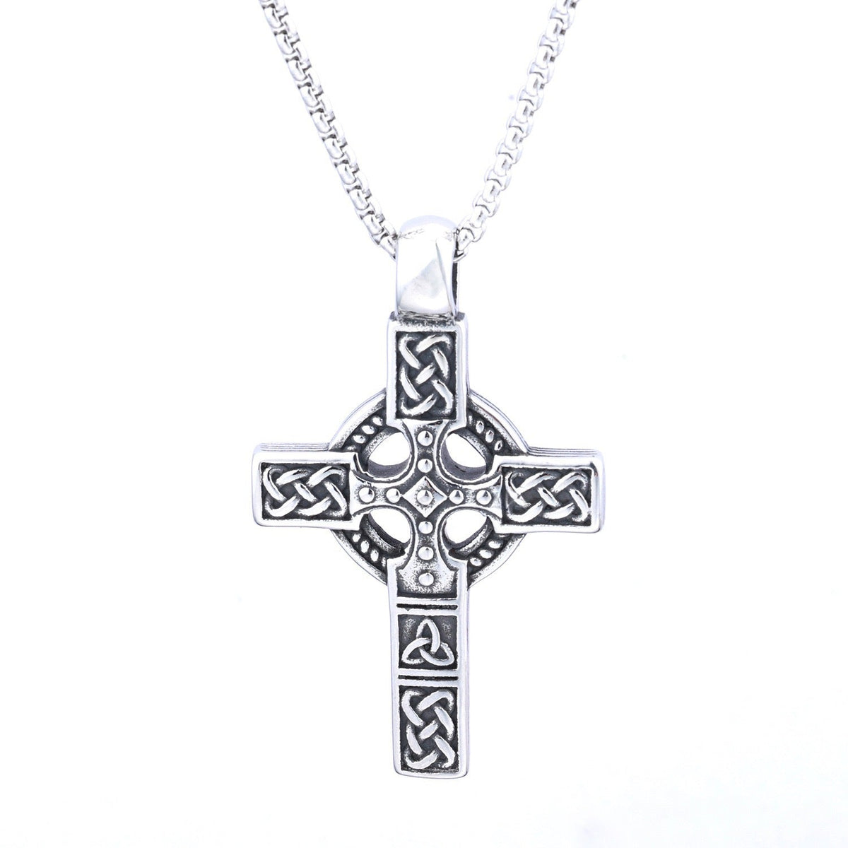 Men's Knot Titanium Steel Cross Personalized Hip Necklace