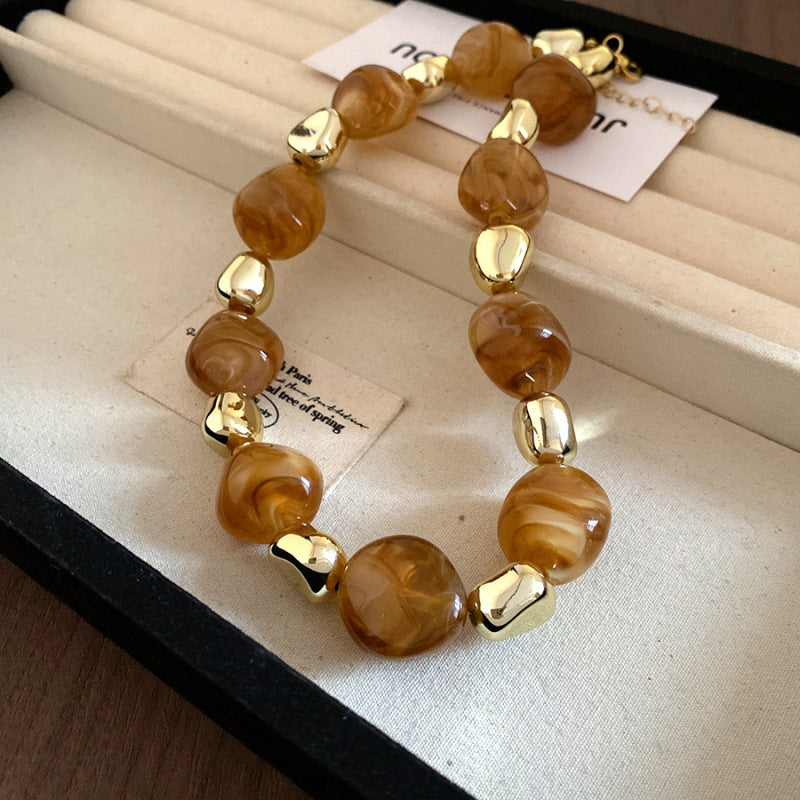 Acrylic Beaded Love Fashion Trend Clavicle Chain Vacation Jewelry Set