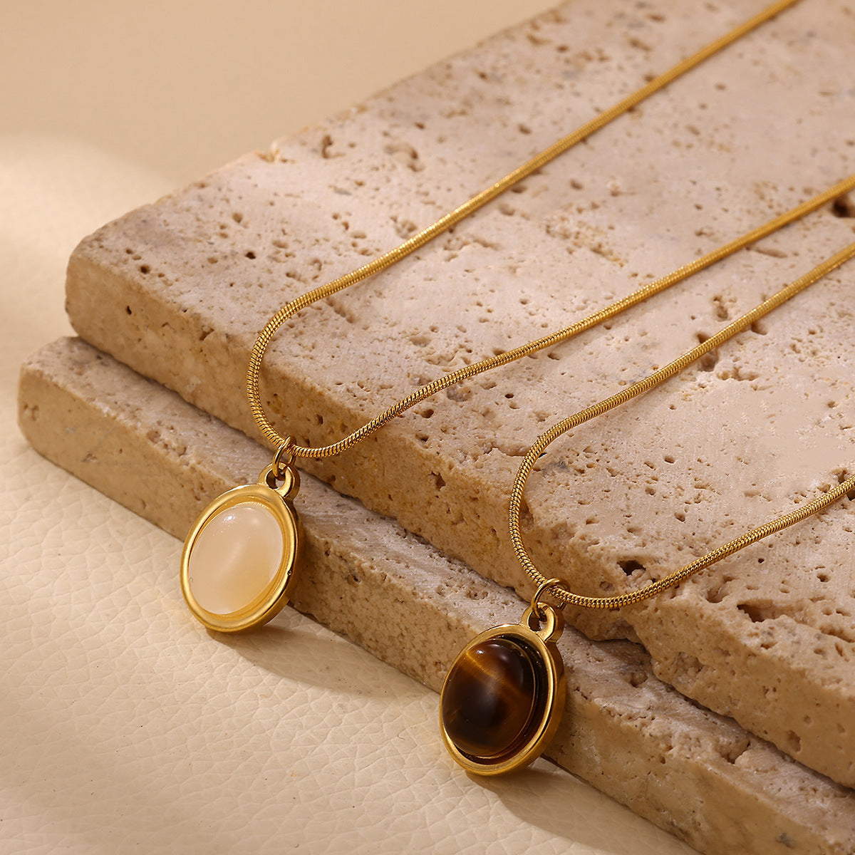 Unique Round Stone Niche Trendy Clavicle Chain Daily Necklace