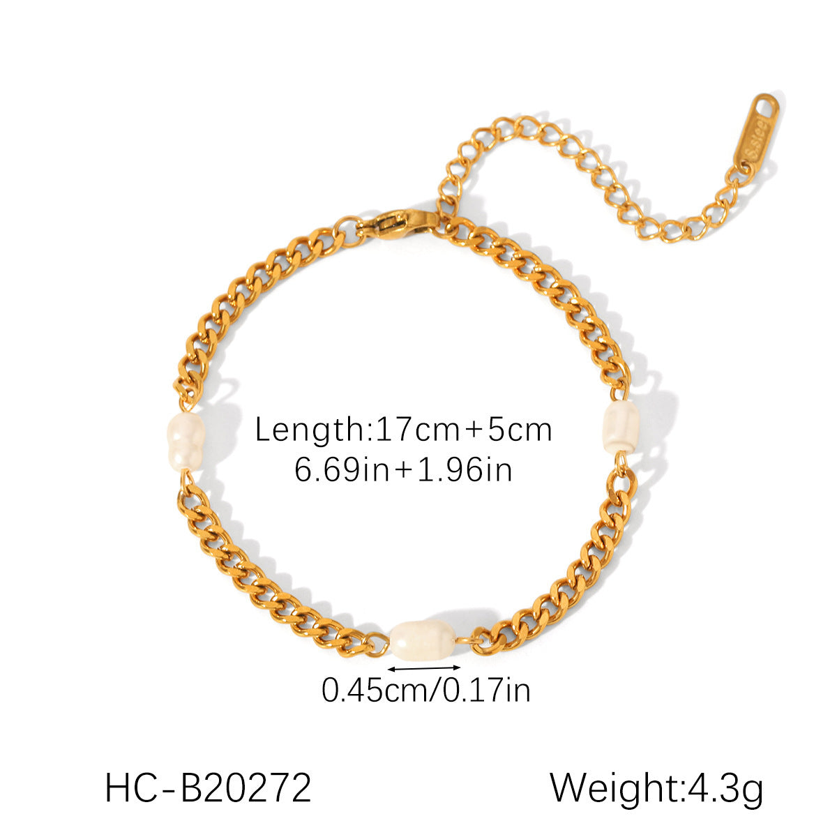 Hot Natural Freshwater Pearl Female Feel Figaro Bracelet
