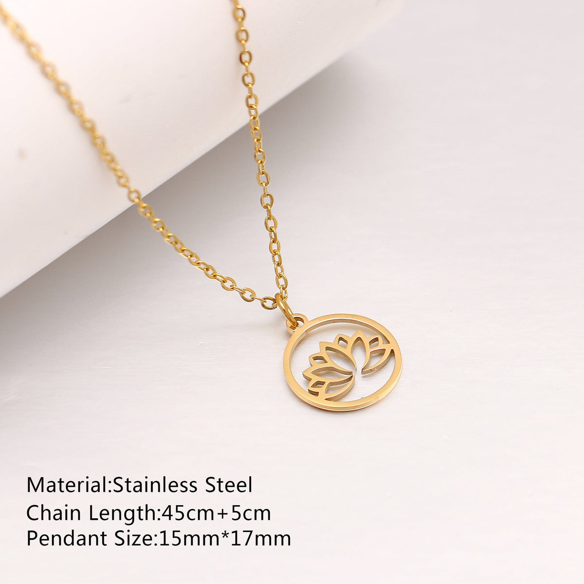 Women's Steel Simple Butterfly Clover Lucky Lotus Mushroom Clavicle Chain Color Necklace