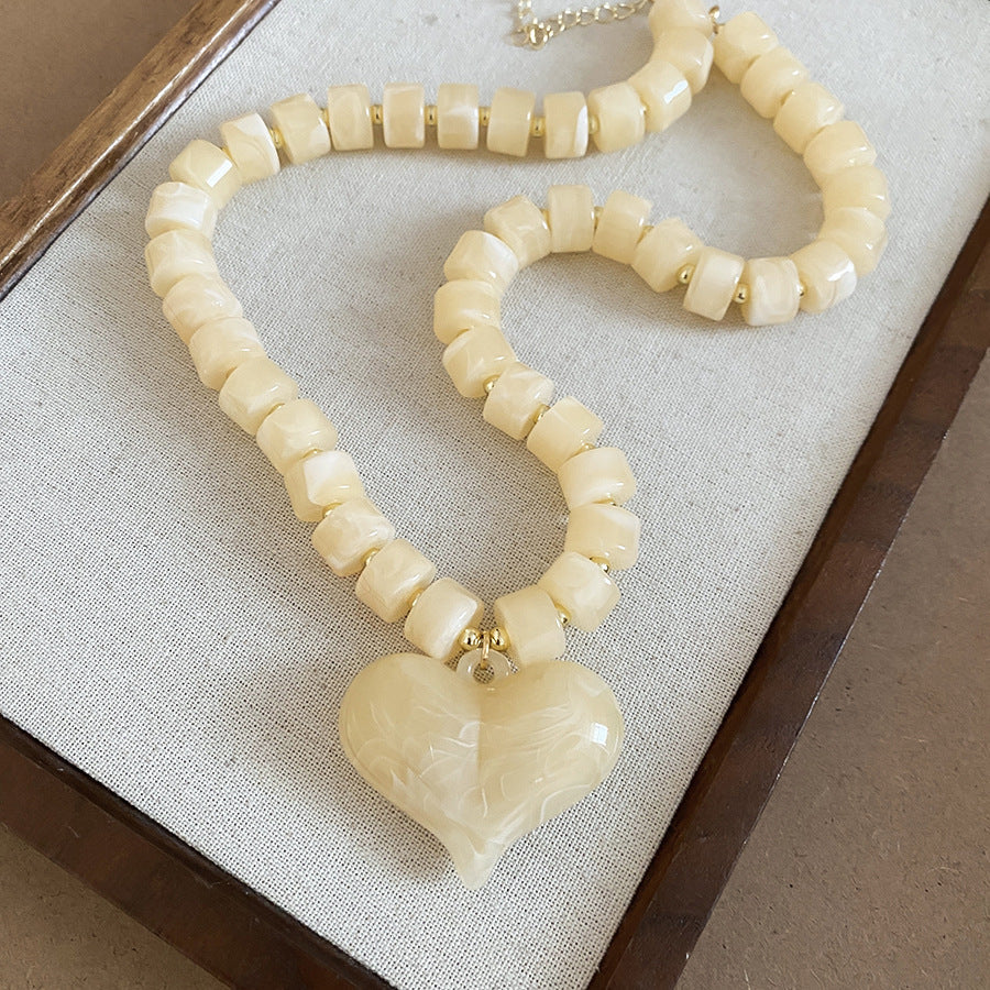 Acrylic Beaded Love Fashion Trend Clavicle Chain Vacation Jewelry Set
