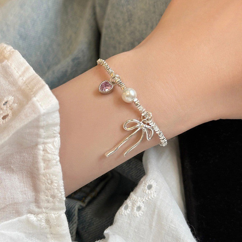 Tie Small Pieces Of Sier Female Light Luxury Minority High-grade Bracelet