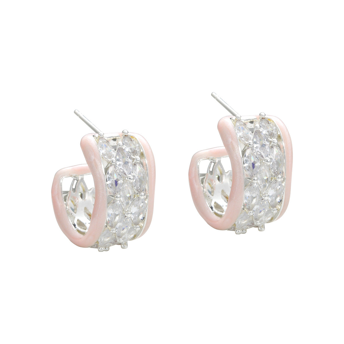Women's Zirconium Dripping Oil Ear Clip Fashion Temperamental Minority High Sense Stud Earrings