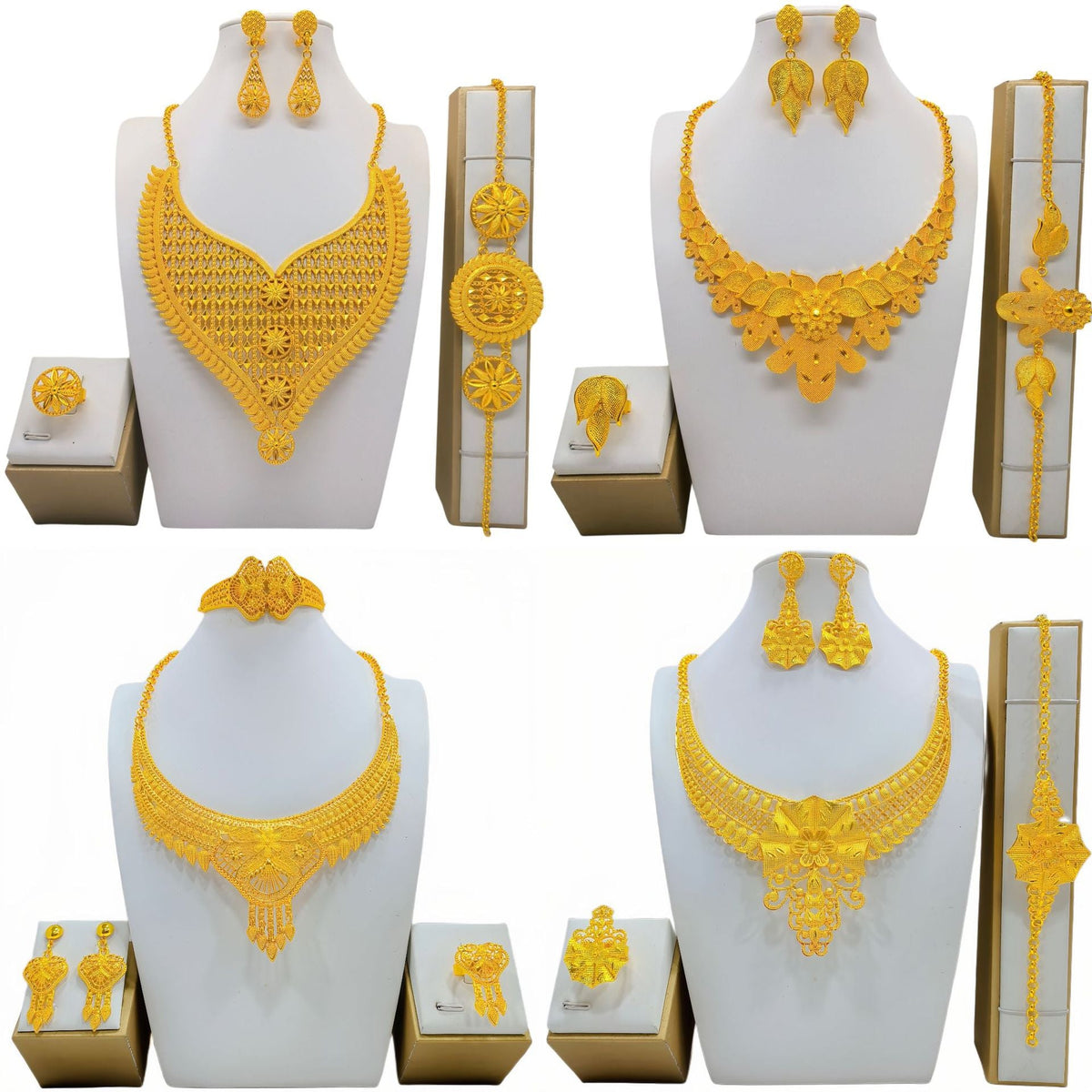Casual Versatile Graceful Women's Gold-plated Bridal Jewelry Set