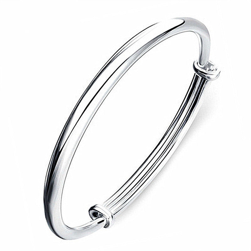 Women's Belly Glossy Concubine Versatile Simple Push-pull Sier Korean Bracelet