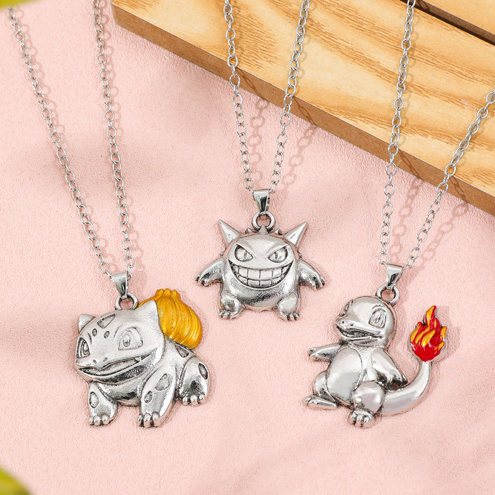 Women's & Men's Elf Trendy Hip Hop Cartoon Magic Small Fire Necklace