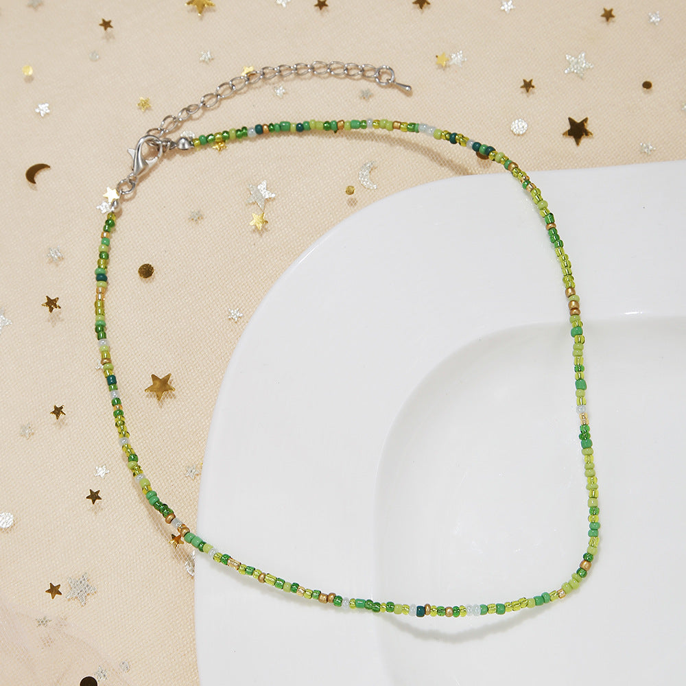 Women's Small Beads Beaded Girly Style Rainbow Necklaces