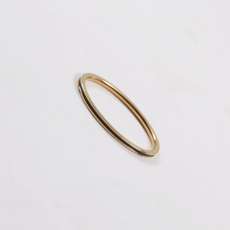 Very Fine Drip Titanium Steel Gold Rings