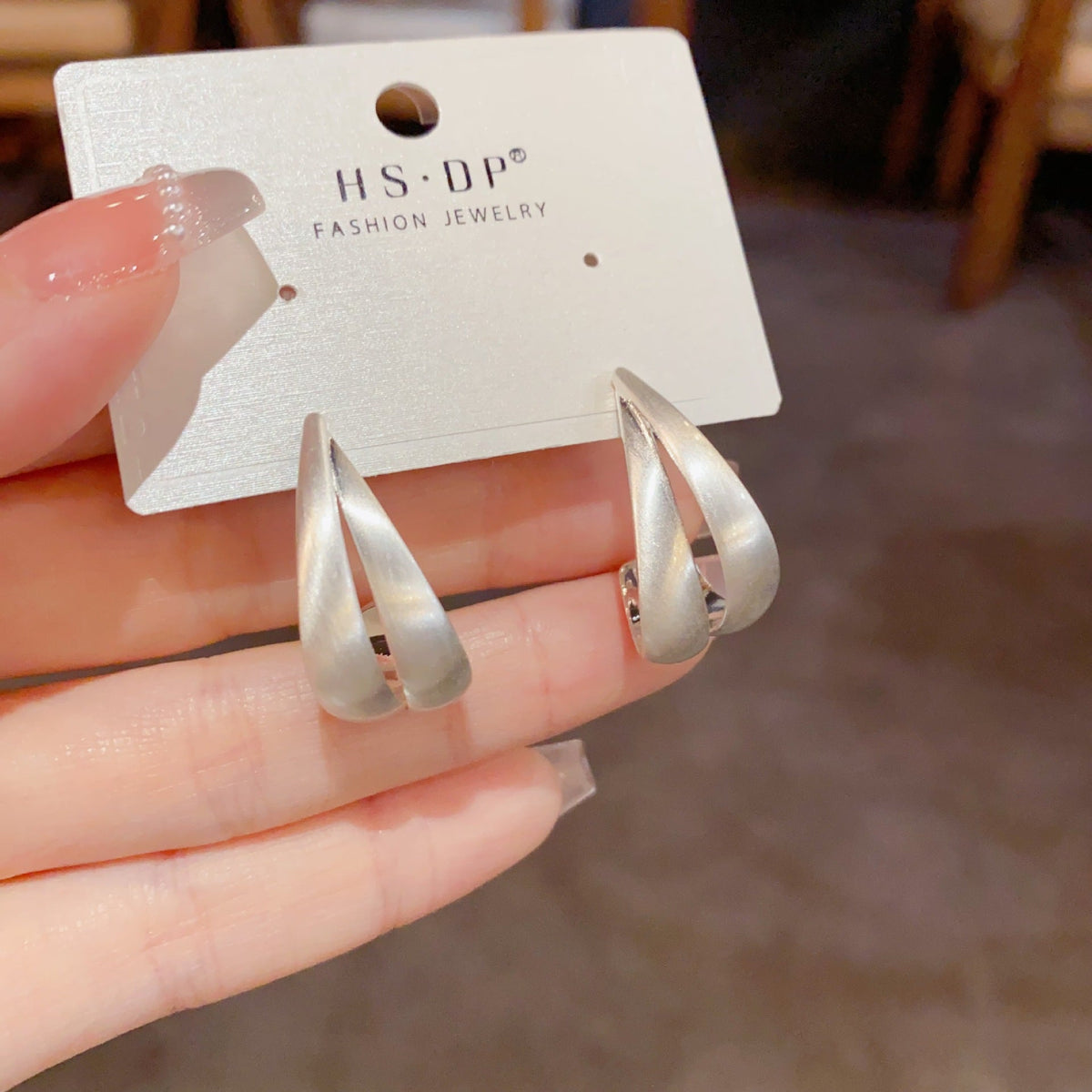 Double Layer Water Drop Female Niche Simplicity Earrings