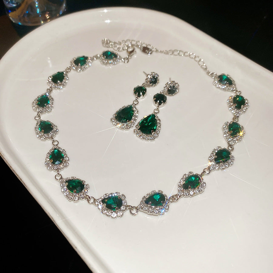 Women's Style Geometric Water Drop Fashion Short Light Jewelry Set