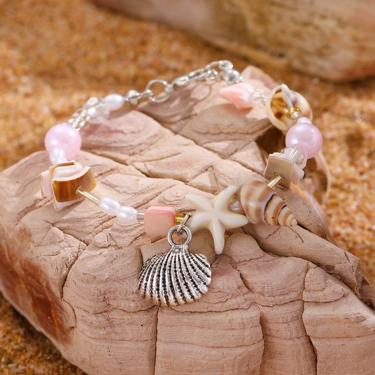 Summer Ocean Style Cartoon Shell Female Bohemian Woven Turtle Jewelry Set