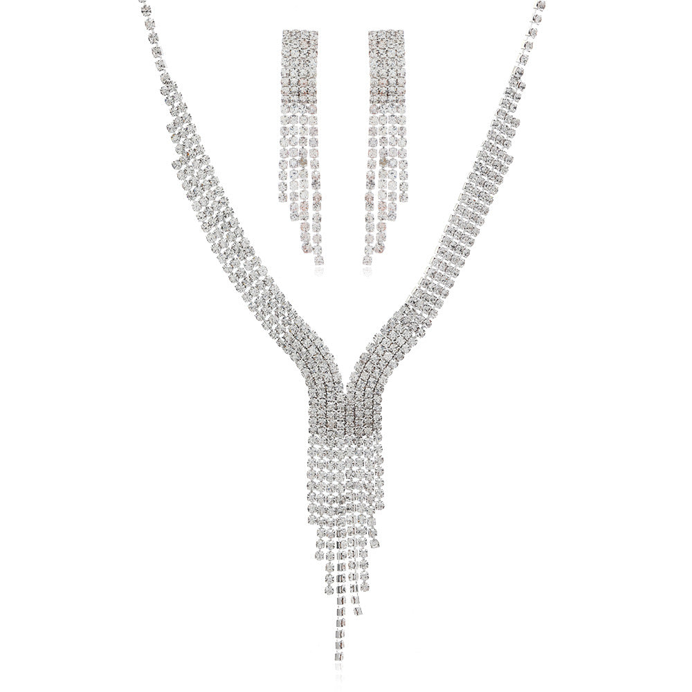 Light Luxury Personality Trendy Claw Chain Rhinestone Tassel Ladies Rings