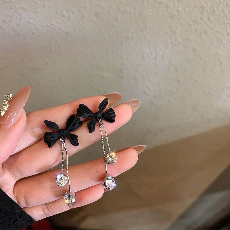 Tassel High-grade Sier Needle Metal Light Luxury Pearl Rings