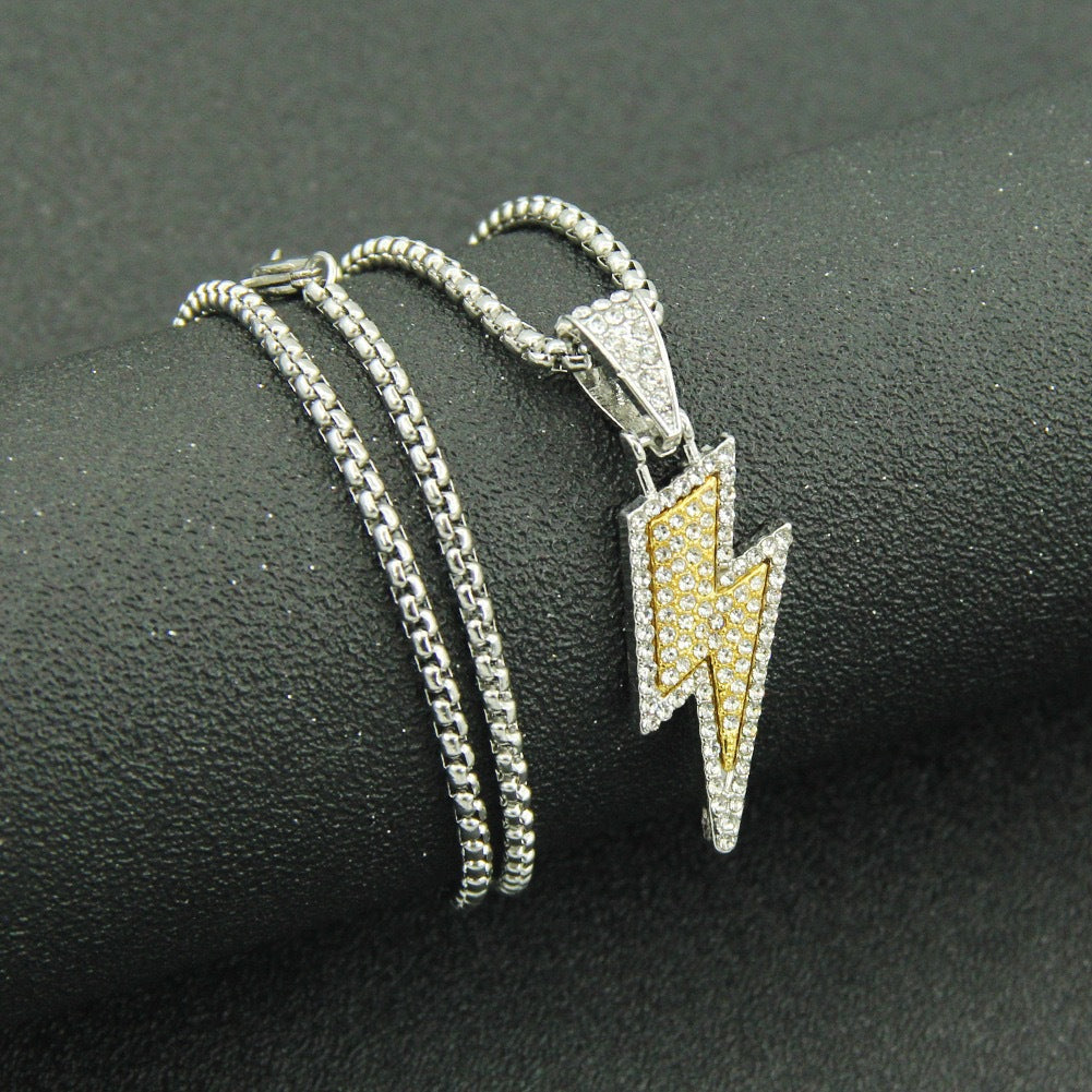 Men's Personalized Lightning Fashion Street Disco Hip Necklaces