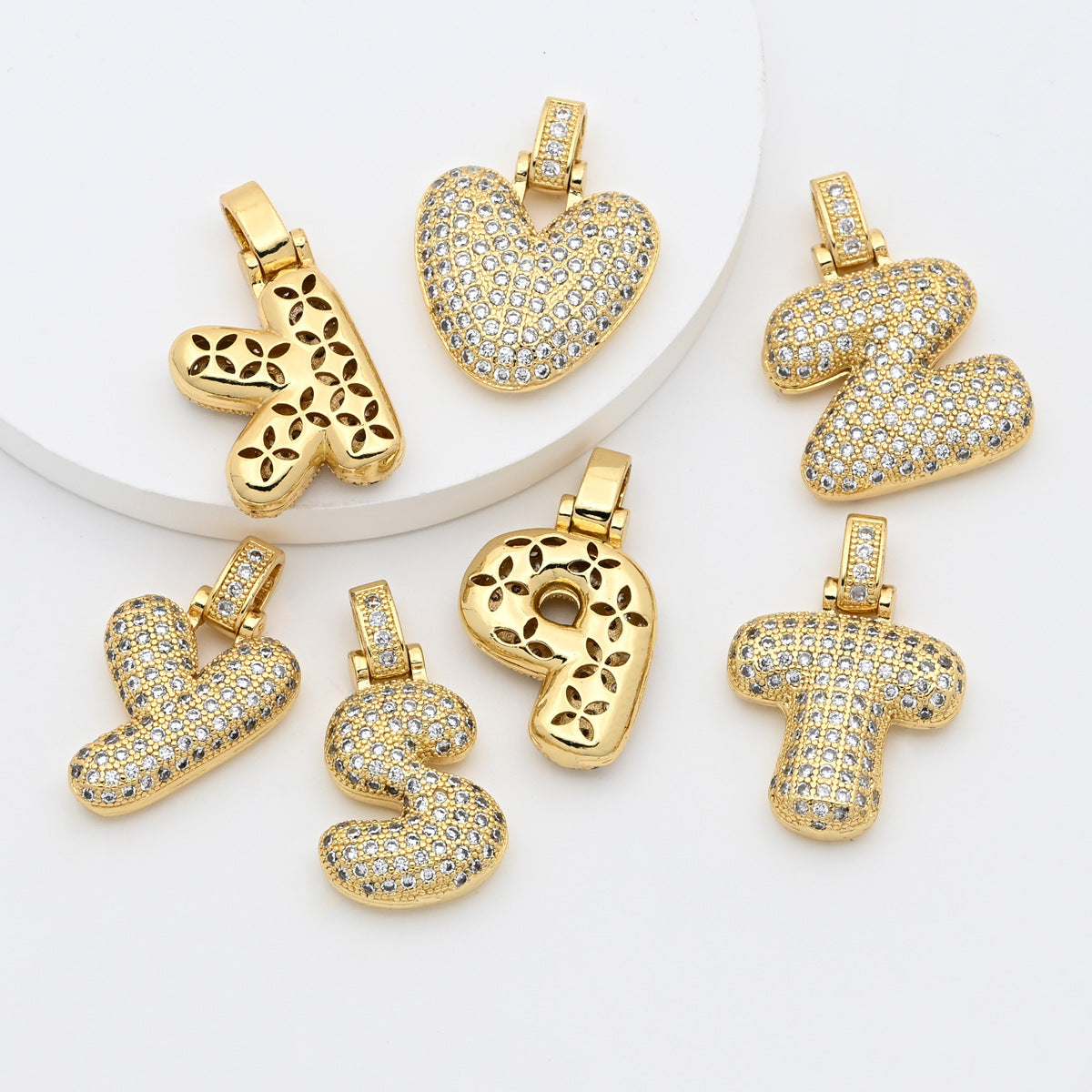 Micro Inlay Hip Hop Letters English Pendant