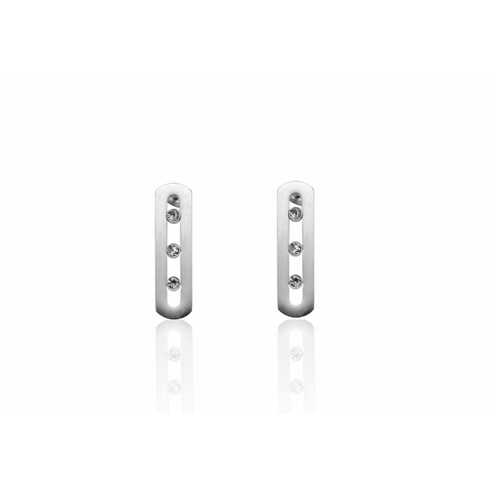 Stainless Steel Diamond Circle Moving Stone Holder Jewelry Set
