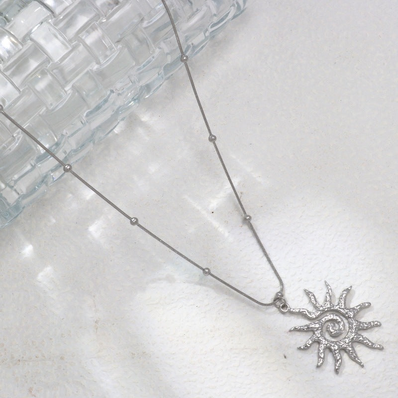 Spiral Sun Female Personality Golden Hollow Fashion Pendants