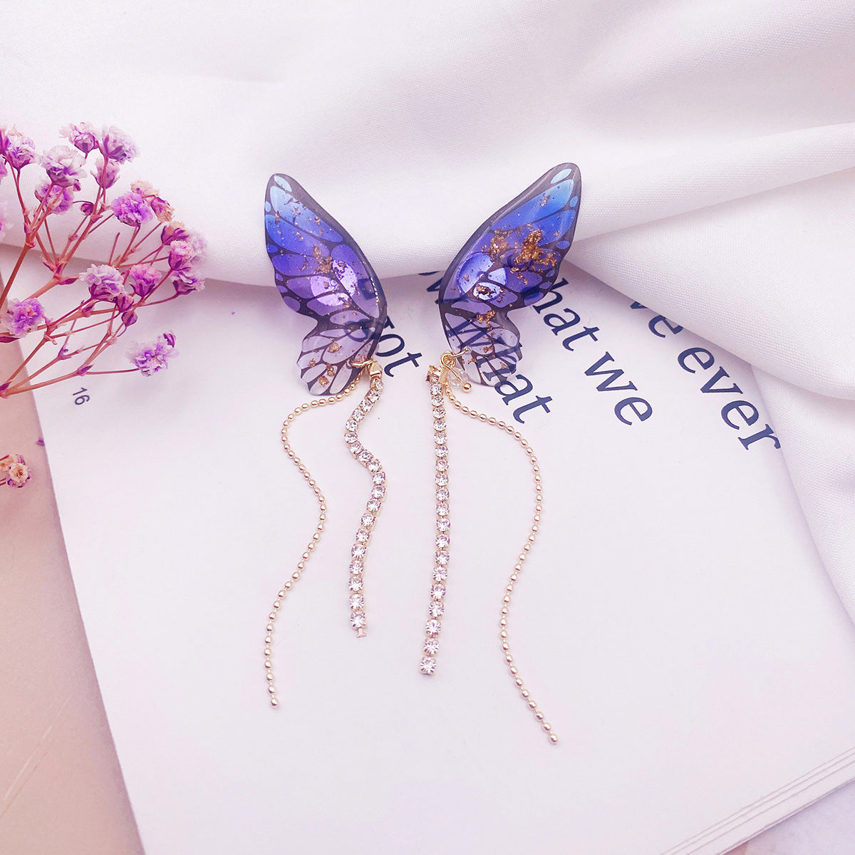 Women's Fashion Three-dimensional Butterfly Personalized Simple Long Rings