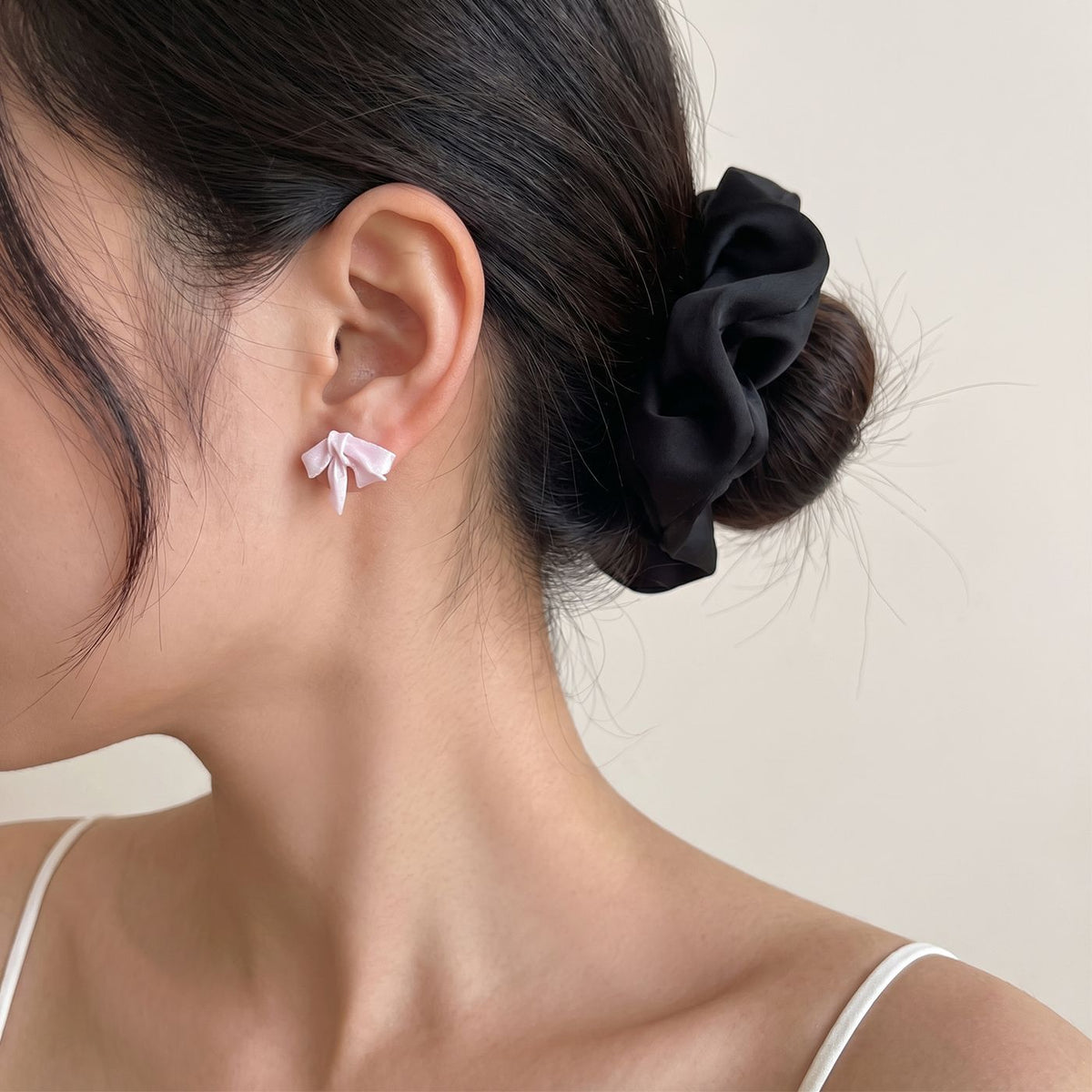 Women's Bow Flower Three-piece Sier Needle Exquisite Sweet Stud Earrings