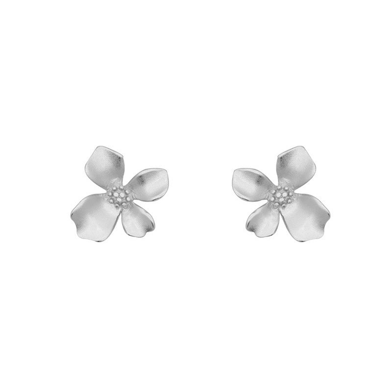 Women's Style Simple Mori Fashion Flower Retro Frosted Matte Rings