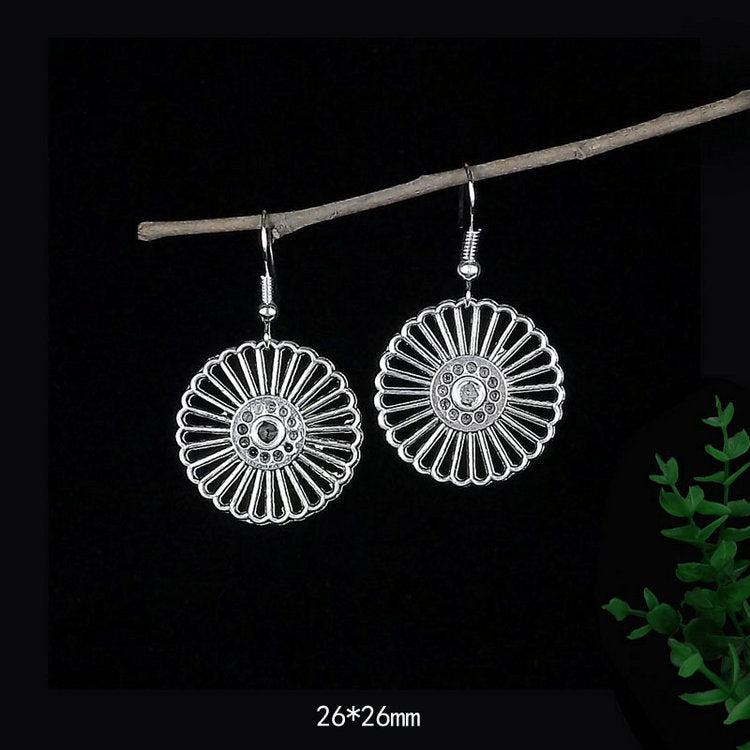 Women's Tibetan Sier Miao Eardrops Classical Ethnic Style Earrings