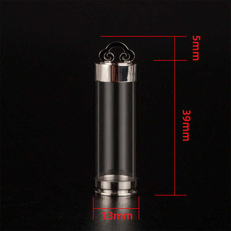 Steel Bottle Charm Tube Shell Can Hold Cinnabar Scriptures Pendant