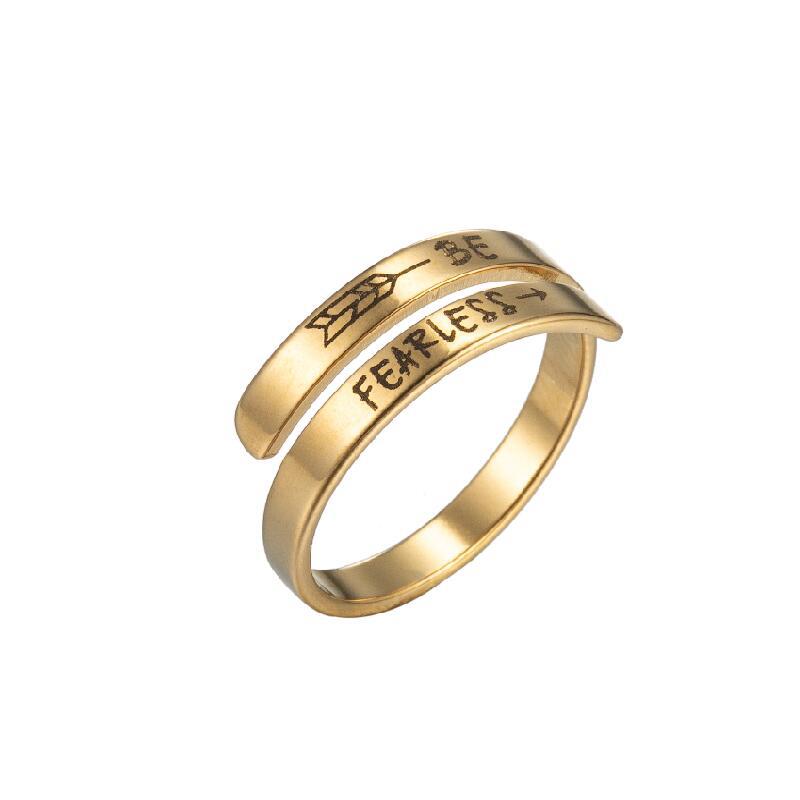 Korean Style Stainless Steel Letters Niche Retro Distressed English Double Bracelets