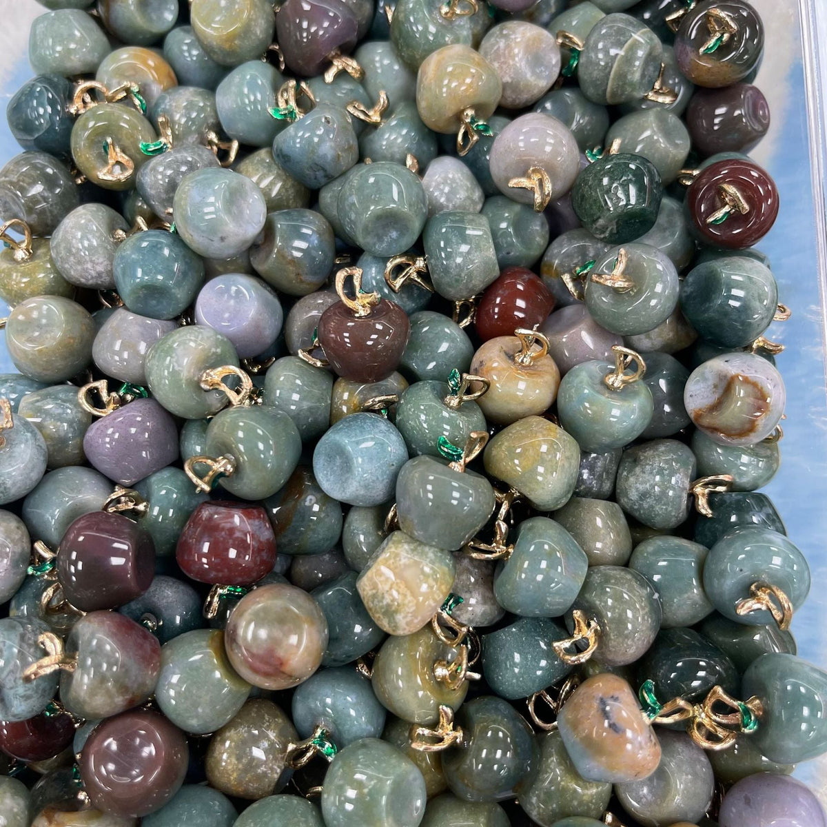 Apple Natural Stone Crystal Agate Amethyst Pink Pendants